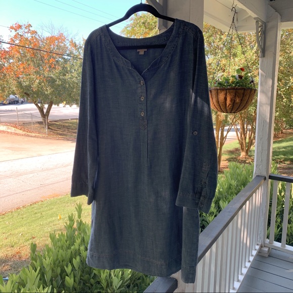 J. Jill Dresses & Skirts - J. Jill tencel/chambray popover dress. Size large
